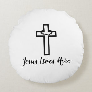 Doornkruis Jezus Leeft Hier Gooi Rond Kussen
