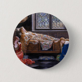 Doornroosje, circa 1921 door John Collier Ronde Button 5,7 Cm