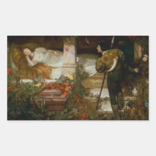 Doornroosje (Elegante scène van liefde en romantie Rechthoekige Sticker