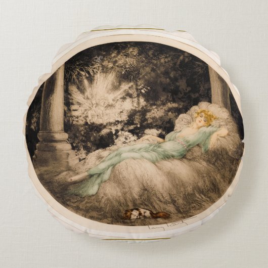 Doornroosje van Louis Icart Rond Kussen (Voorkant)