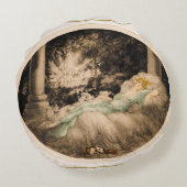 Doornroosje van Louis Icart Rond Kussen (Achterkant)