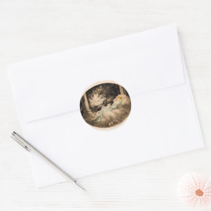 Doornroosje van Louis Icart Ronde Sticker