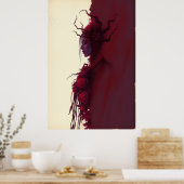 Doorns & Grace: Crimson Bloom Poster (Keuken)