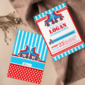 Doorrollen! Blauw Schaats met rolletjes Kaart