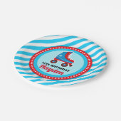 Doorrollen! Roller Schaats Sport Birthday Papieren Bordje (Gekanteld)