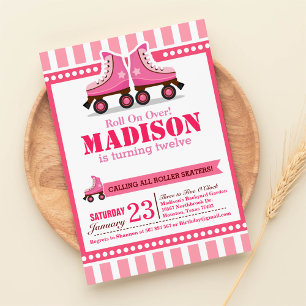 Doorrollen! Roze Schaats van Roller Sport Birthday Kaart