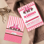 Doorrollen! Roze Schaats van Roller Sport Birthday Kaart