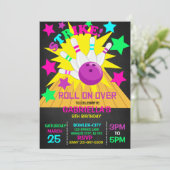 Doorrollen... STRIKE Bowling Birthday Party Kaart (Staand voorkant)