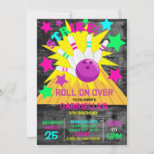 Doorrollen... STRIKE Bowling Birthday Party Kaart (Voorkant)