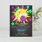 Doorrollen... STRIKE Bowling Birthday Party Kaart (Staand voorkant)