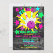 Doorrollen... STRIKE Bowling Birthday Party Kaart (Voorkant)