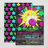 Doorrollen... STRIKE Bowling Birthday Party Kaart (Voorkant / Achterkant)