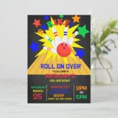 Doorrollen... STRIKE Bowling Birthday Party Kaart (Staand voorkant)