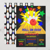 Doorrollen... STRIKE Bowling Birthday Party Kaart (Voorkant / Achterkant)