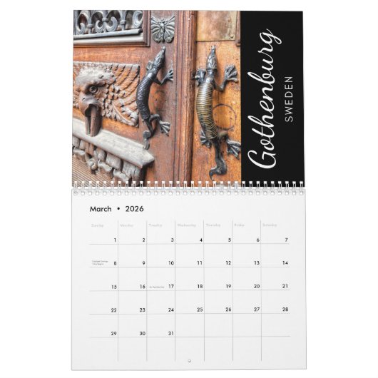 Doors of Europe 2026 Calendar Kalender (Mar 2026)
