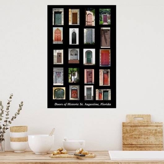 Doors of Historic St. Augustine, Florida Poster (Keuken)