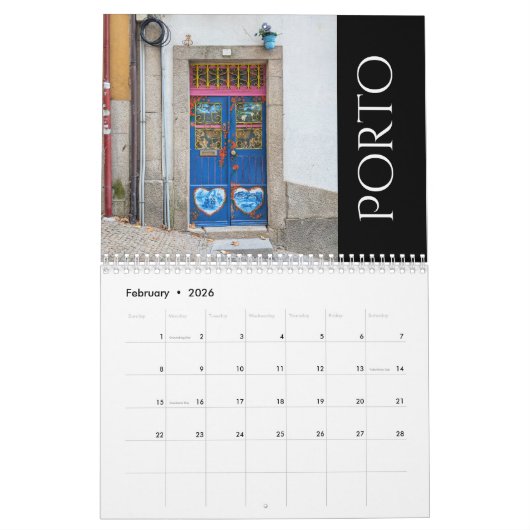 Doors of Portugal 2026 Calendar Kalender (Feb 2026)
