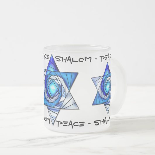 Doorschijnend Glas in lood Star of David Matglas Koffiemok (Voorkant rechts)