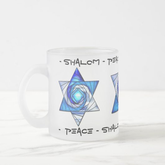 Doorschijnend Glas in lood Star of David Matglas Koffiemok (Links)