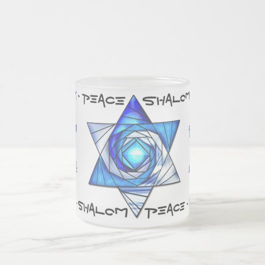 Doorschijnend Glas in lood Star of David Matglas Koffiemok (Center)