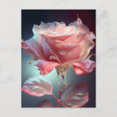 Doorschijnend glazen Roos - Dusty Pink Briefkaart (Voorkant)