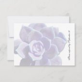 Doorschijnend Lila Succulent  Rsvp Kaartje (Voorkant)