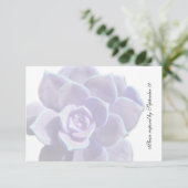 Doorschijnend Lila Succulent  Rsvp Kaartje (Staand voorkant)