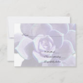 Doorschijnend Lila Succulent  Rsvp Kaartje (Achterkant)