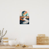 Doorschijnend marshscape: Futuristische Waterverf Poster (Keuken)