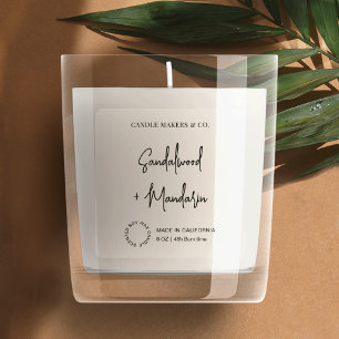 Doorschijnend Modern Clear Candle Jar Square Label