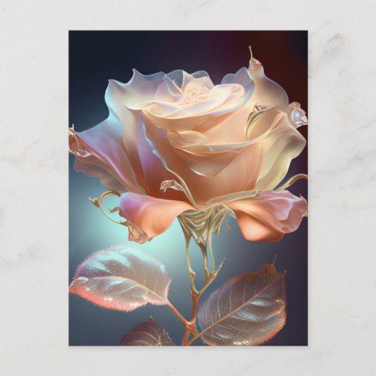 Doorschijnend Roos - Peach Briefkaart (Voorkant)