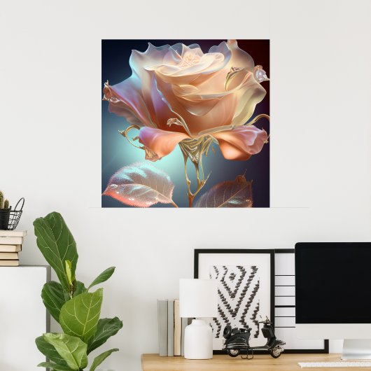 Doorschijnend Roos - Peach Poster (Thuiskantoor)