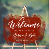 Doorschijnend Rufous Rode Waterverf Bruiloft Welko Acryl Bord (Neutraal)