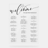 Doorschijnend Zwart Script Welkom Zitkaart Acryl Bord (Voorkant)