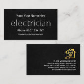Doorschijnende Elektricien Signage Black Grunge Visitekaartje (Voorkant / Achterkant)