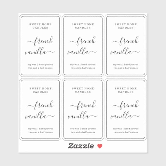 Doorschijnende heldere 2x3-inch Wax Melt Labels (Vel)