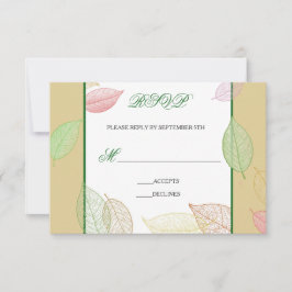 Doorschijnende herfstbladeren - RSVP kaart
