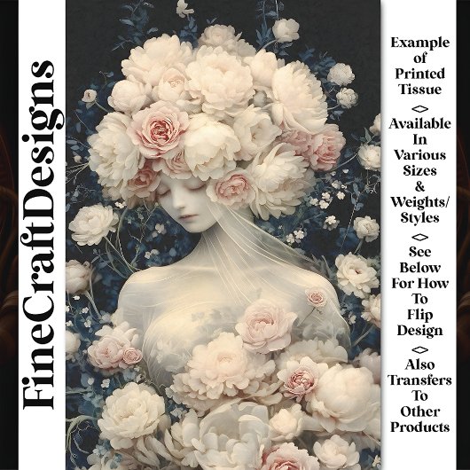 Doorschijnende Huid Meisje Pastelbloemen AG2 Decou Tissuepapier