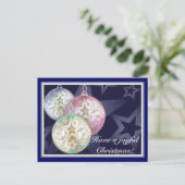 Doorschijnende kerstballen! feestdagenkaart (Staand voorkant)