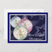 Doorschijnende kerstballen! feestdagenkaart (Voorkant / Achterkant)