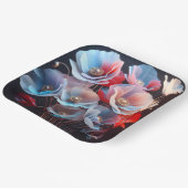 Doorschijnende klaprozen op zwart papieren bordje (Gebogen)