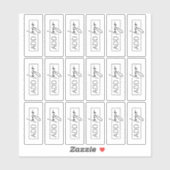 Doorschijnende Logo-productetiket Dunne rechthoek Sticker (Vel)