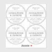 Doorschijnende minimalistische apotheek kaars labe sticker (Vel)