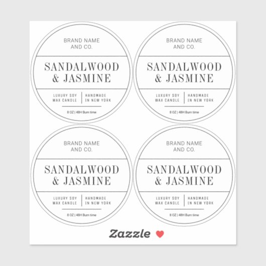 Doorschijnende minimalistische apotheek kaars labe sticker (Vel)