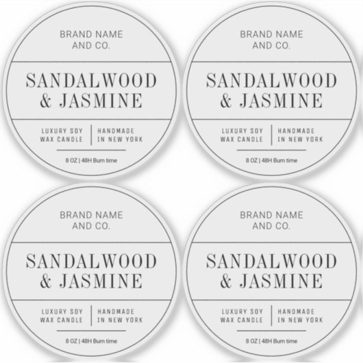 Doorschijnende minimalistische apotheek kaars labe sticker (Voorkant)