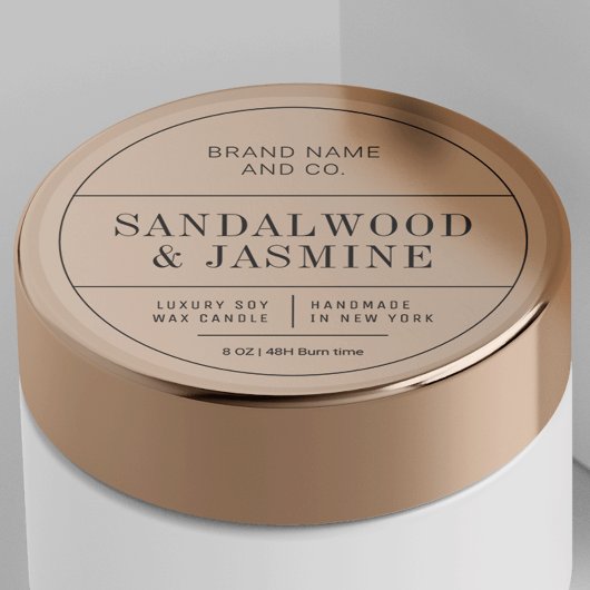 Doorschijnende minimalistische apotheek kaars labe sticker