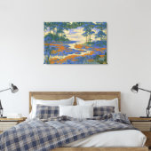 Doorschijnende moerasnevel canvas afdruk (Insitu (Slaapkamer))