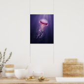 Doorschijnende rode ui kwal poster (Keuken)