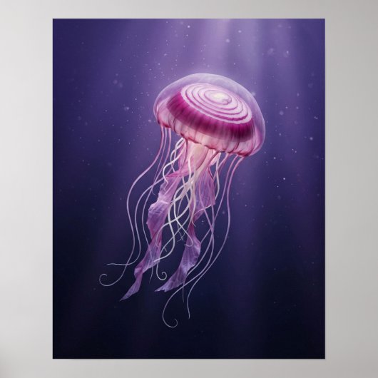 Doorschijnende rode ui kwal poster (Voorkant)