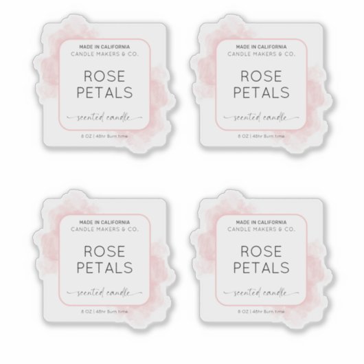 Doorschijnende roze Waterverf Clear Product Label (Voorkant)